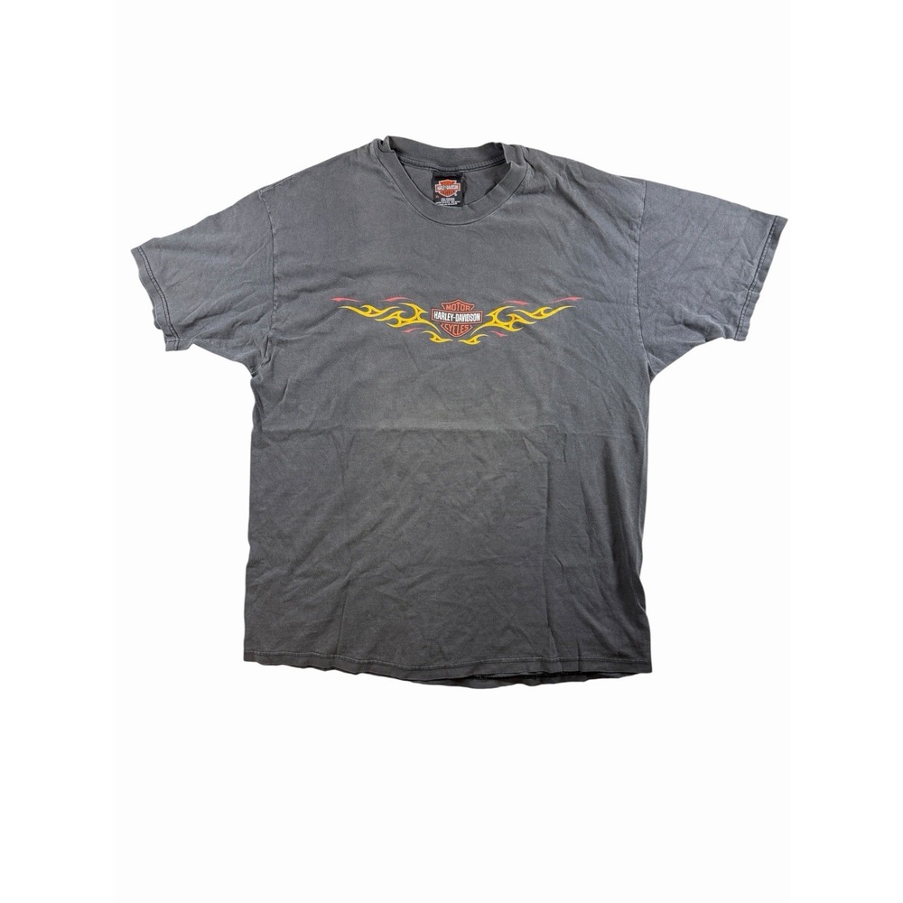 VTG Harley Davidson T Shirt Mens XL Black San Diego California Flames Graphic